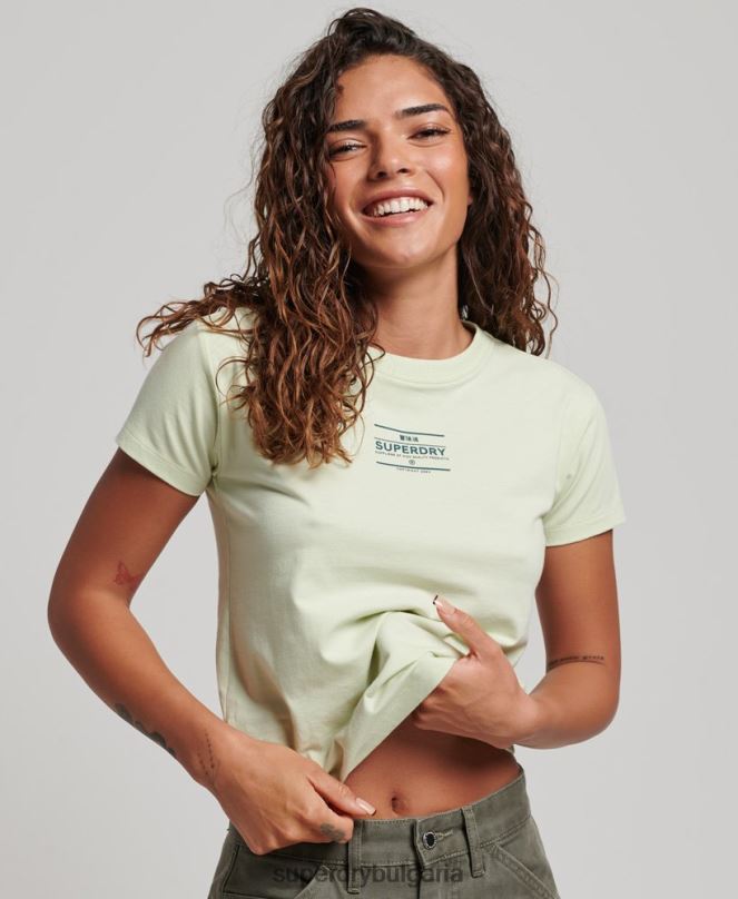 Superdry облекло N00H2718 зелено Жени графична тениска от 90-те