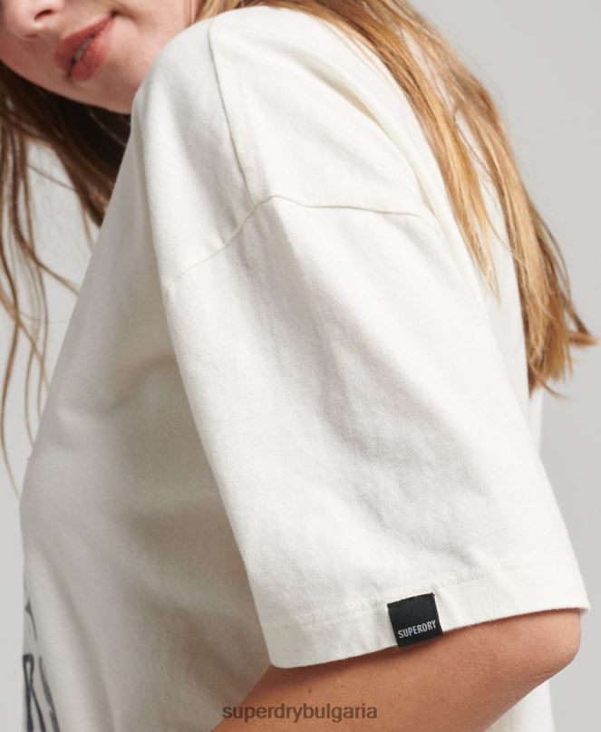 Superdry облекло N00H2724 бяло Жени номадска народна тениска