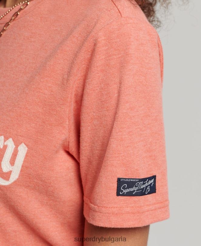 Superdry облекло N00H2725 корал Жени винтидж тениска гордост в крафт