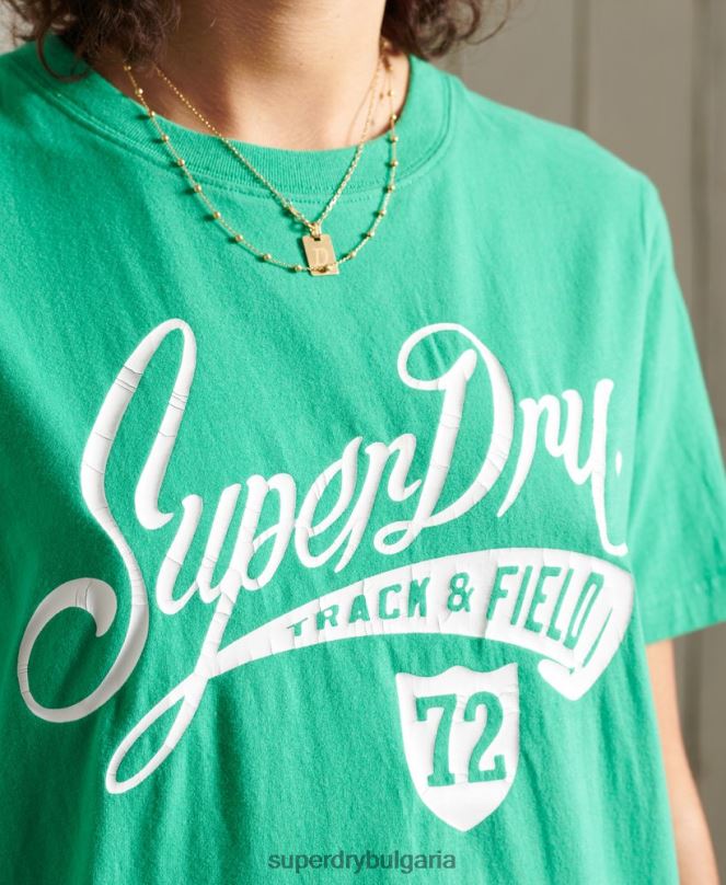 Superdry облекло N00H2726 тюркоаз Жени колегиална кали щатска тениска