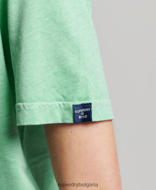 Superdry облекло N00H2727 зелено Жени тениска с лого на Cooper Classic от 70-те
