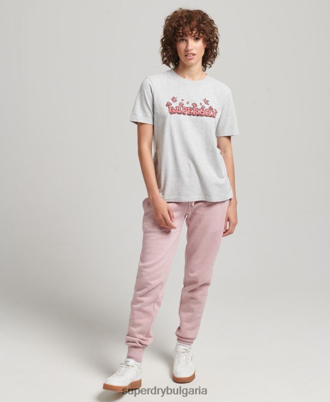 Superdry облекло N00H2729 светло сив Жени горска графична тениска
