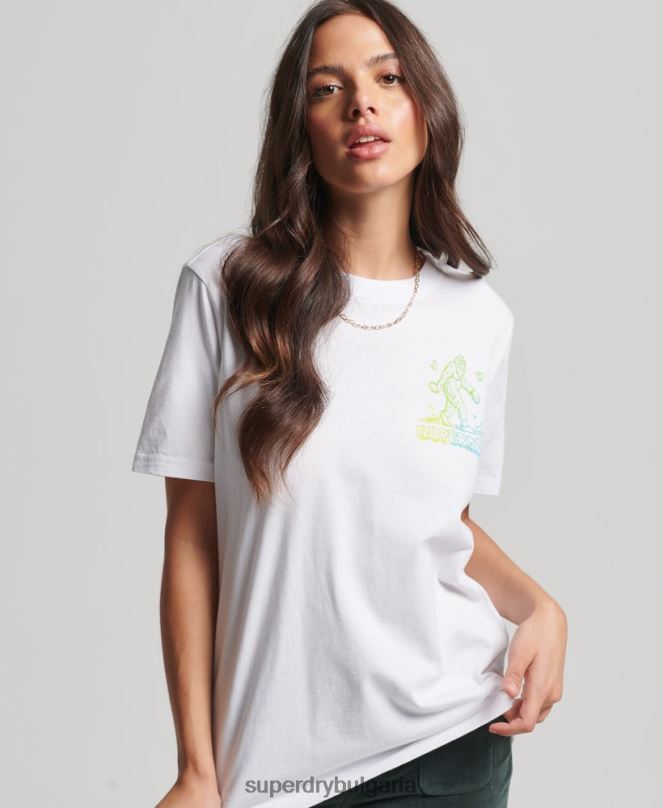 Superdry облекло N00H2736 бяло Жени горска графична тениска