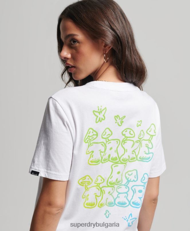 Superdry облекло N00H2736 бяло Жени горска графична тениска