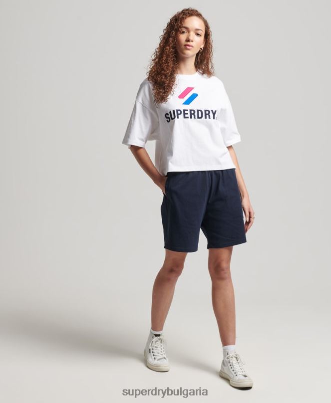 Superdry облекло N00H2737 бяло Жени квадратна тениска с подреден код