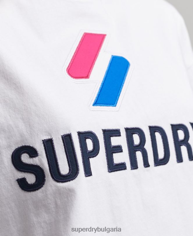 Superdry облекло N00H2737 бяло Жени квадратна тениска с подреден код