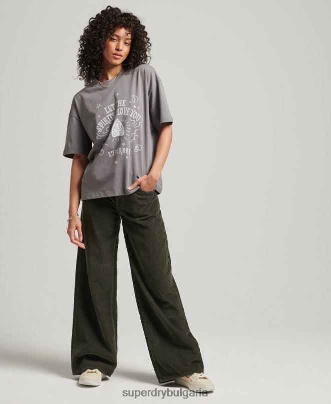 Superdry облекло N00H2740 светло сив Жени винтидж небесна тениска