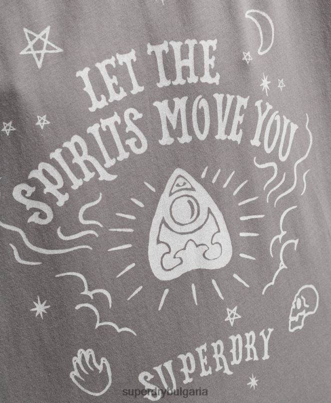 Superdry облекло N00H2740 светло сив Жени винтидж небесна тениска