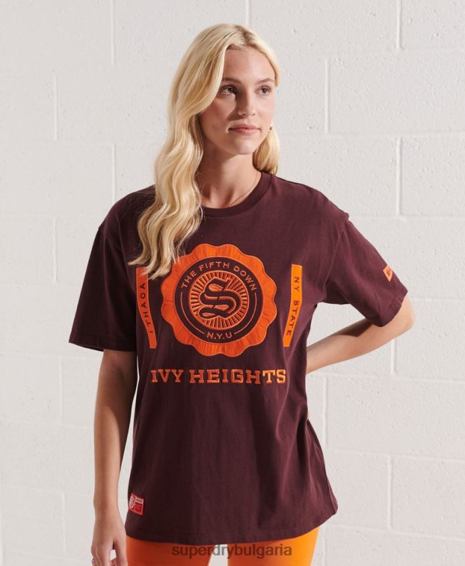 Superdry облекло N00H2741 червен Жени колеж графична тениска