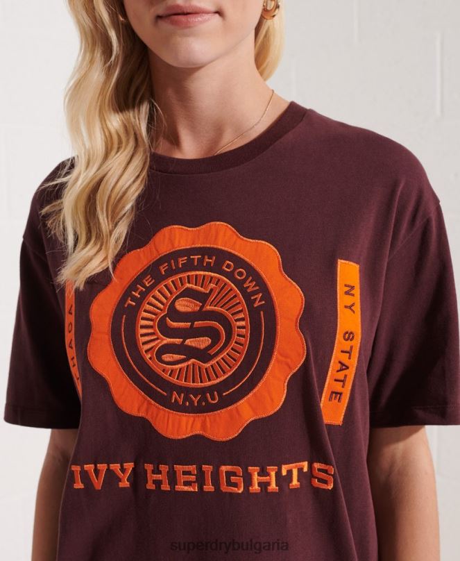 Superdry облекло N00H2741 червен Жени колеж графична тениска