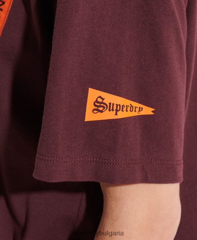 Superdry облекло N00H2741 червен Жени колеж графична тениска