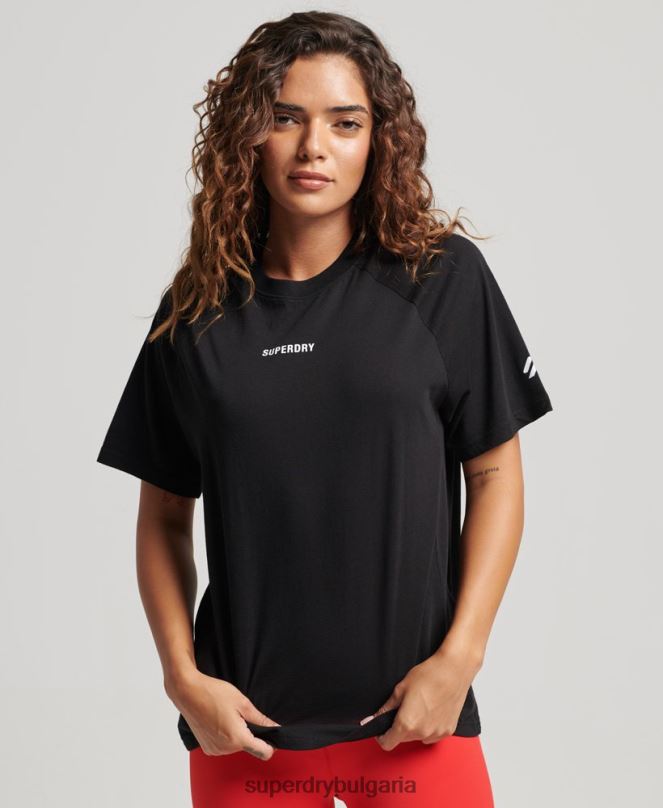 Superdry облекло N00H2742 черен Жени основна тениска с къс ръкав