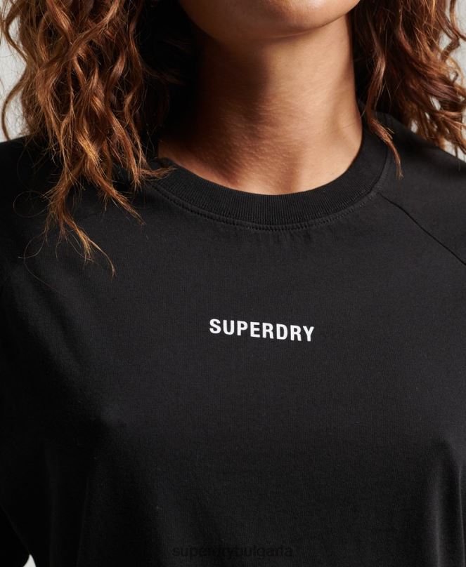 Superdry облекло N00H2742 черен Жени основна тениска с къс ръкав