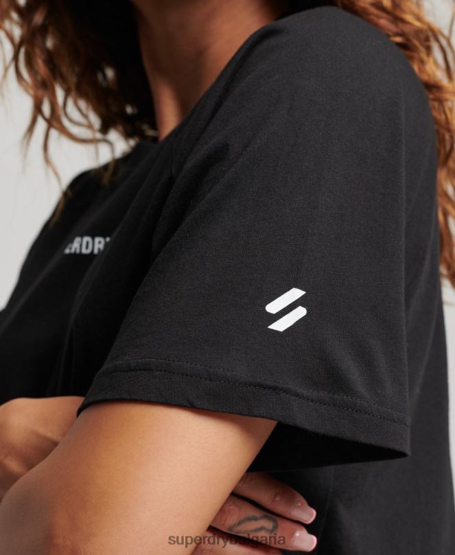 Superdry облекло N00H2742 черен Жени основна тениска с къс ръкав
