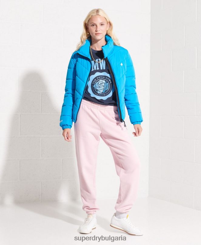 Superdry облекло N00H2744 военноморски флот Жени колеж графична тениска