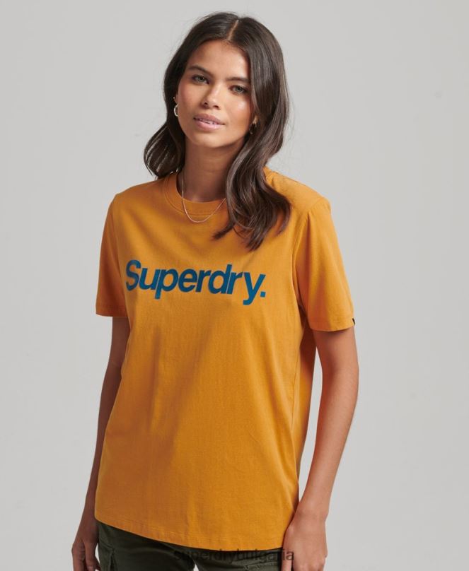 Superdry облекло N00H2748 злато Жени тениска с основно лого от 80-те