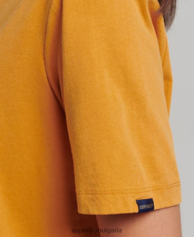Superdry облекло N00H2748 злато Жени тениска с основно лого от 80-те