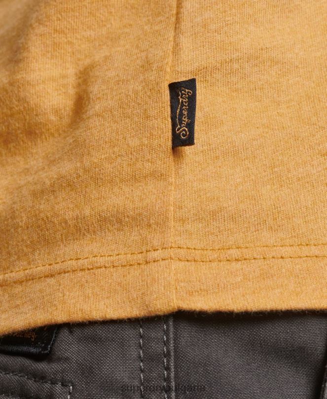 Superdry облекло N00H2750 жълто Жени ретро тениска с капачка и ръкав с лого