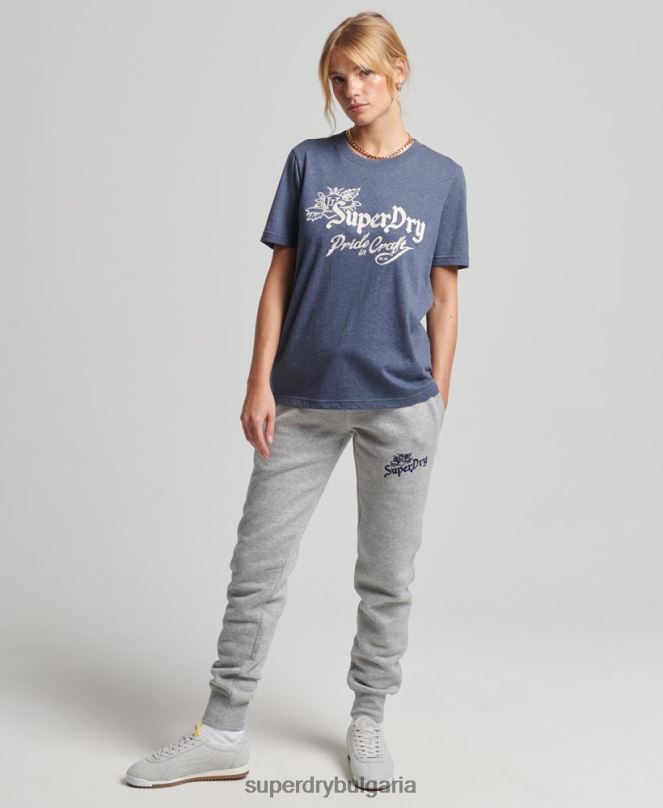 Superdry облекло N00H2752 военноморски флот Жени винтидж тениска гордост в крафт