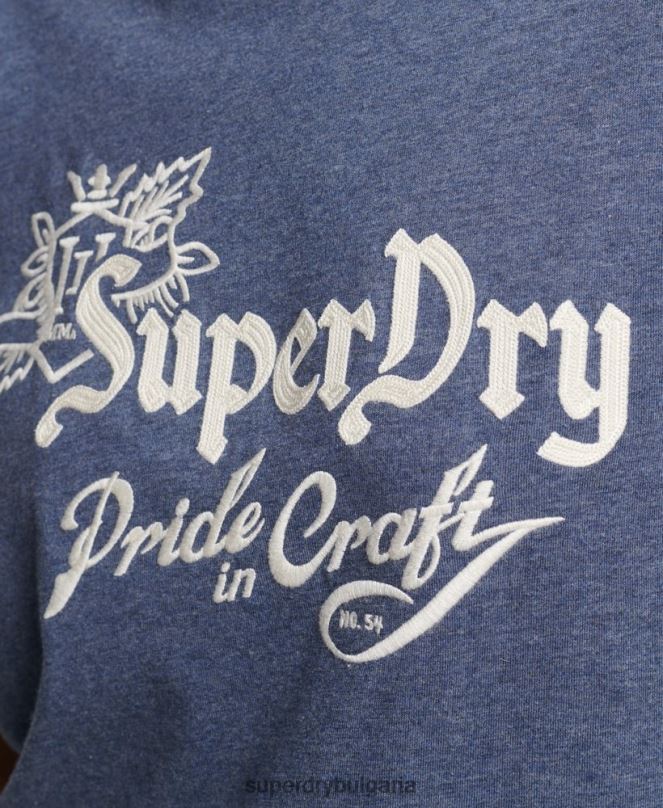 Superdry облекло N00H2752 военноморски флот Жени винтидж тениска гордост в крафт