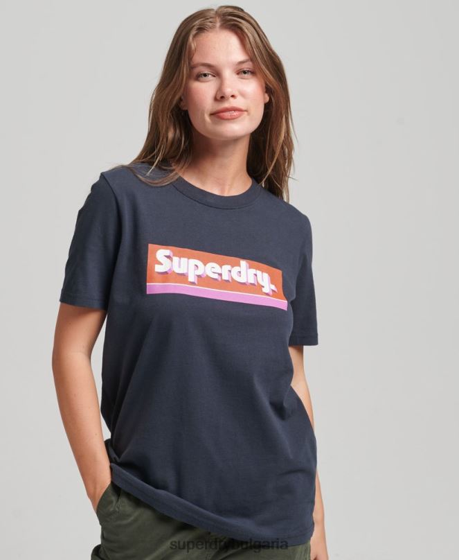 Superdry облекло N00H2754 военноморски флот Жени търговска тениска