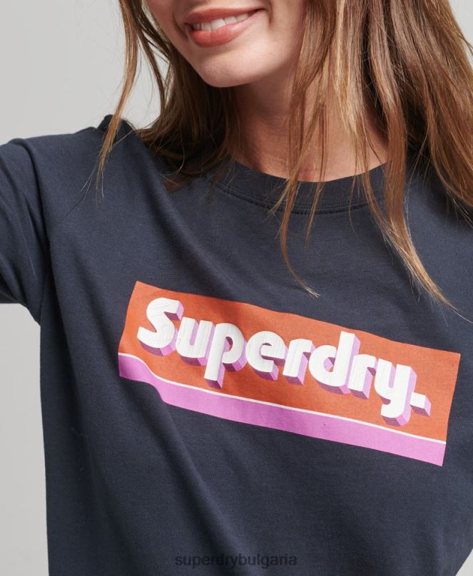 Superdry облекло N00H2754 военноморски флот Жени търговска тениска