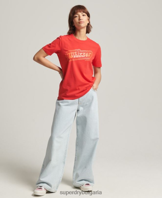 Superdry облекло N00H2757 червен Жени ретро тениска от моето поколение