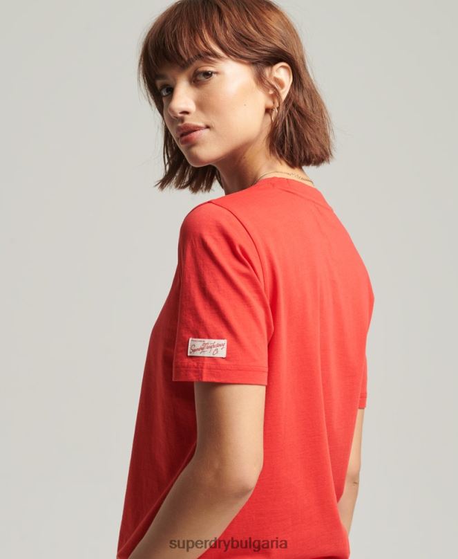Superdry облекло N00H2757 червен Жени ретро тениска от моето поколение