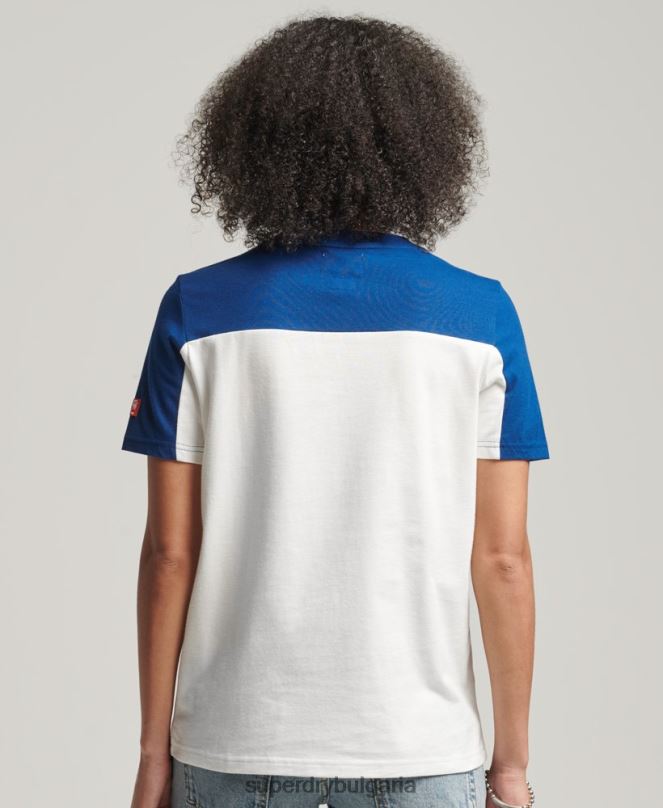 Superdry облекло N00H2763 сметана Жени университетска тениска с ретро лого