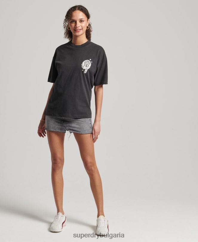 Superdry облекло N00H2766 кафяво Жени винтидж небесна тениска