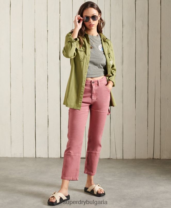 Superdry облекло N00H2769 тъмно сив Жени тениска с военен разказ