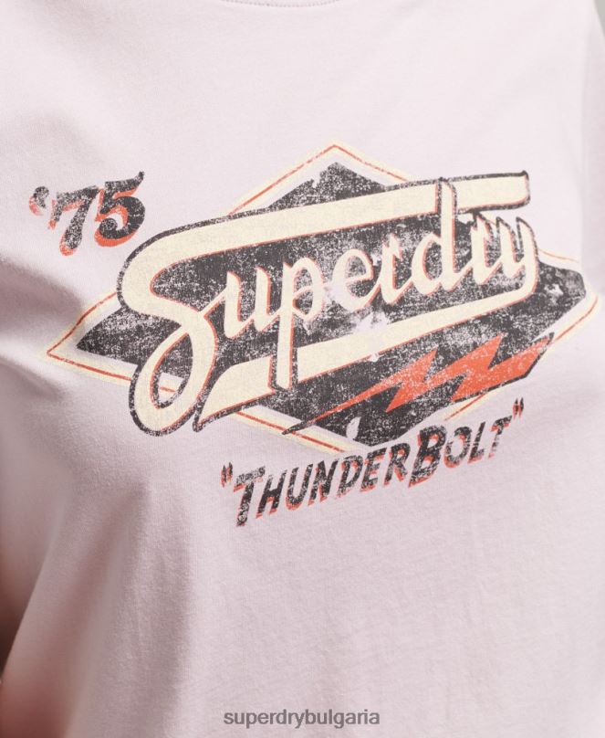 Superdry облекло N00H2773 лилаво Жени бохо графична тениска