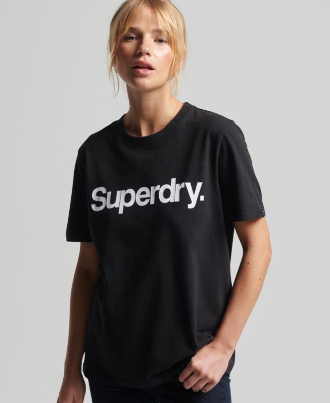 Superdry облекло N00H2778 черен Жени тениска с основно лого