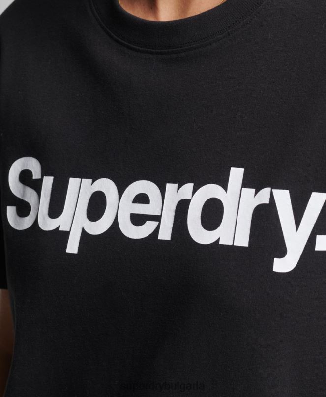Superdry облекло N00H2778 черен Жени тениска с основно лого