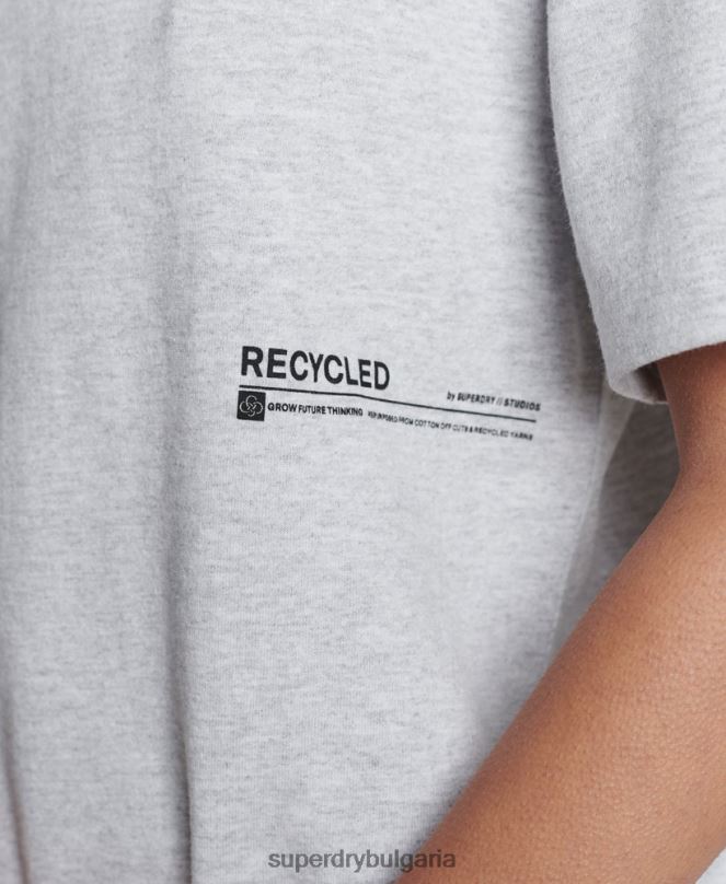 Superdry облекло N00H2780 светло сив Жени рециклирана микро средна тениска