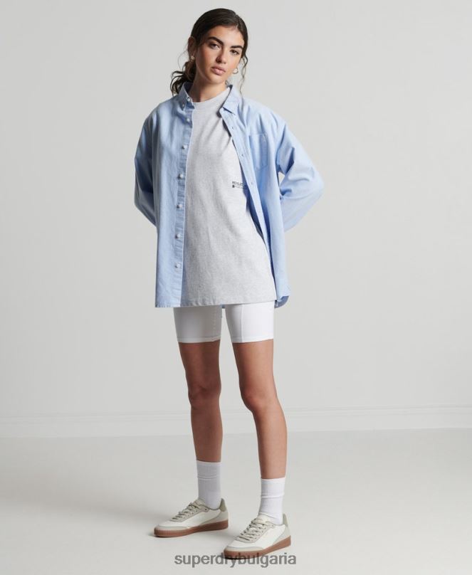 Superdry облекло N00H2780 светло сив Жени рециклирана микро средна тениска