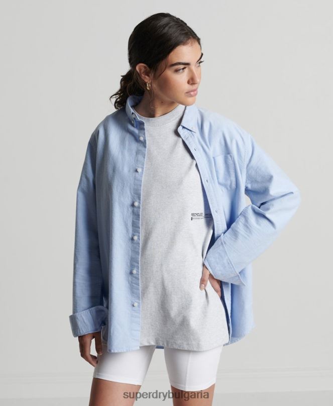 Superdry облекло N00H2780 светло сив Жени рециклирана микро средна тениска