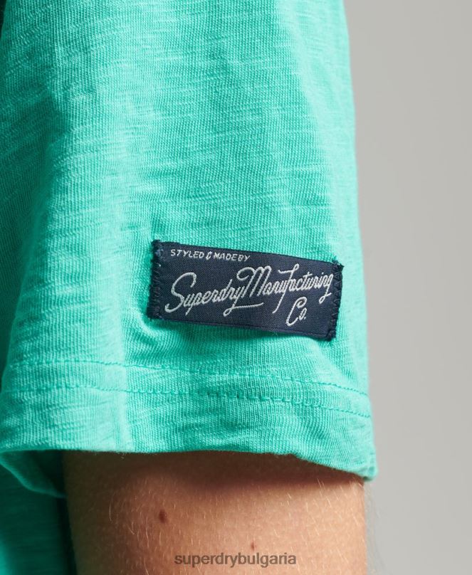 Superdry облекло N00H2781 зелено Жени сезонна тениска с винтидж лого