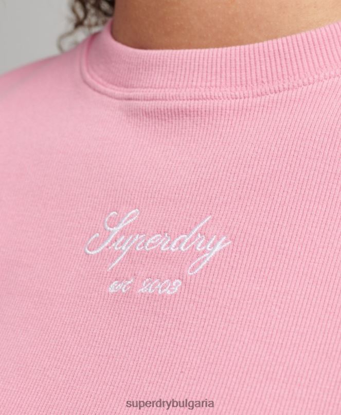 Superdry облекло N00H2782 розово Жени тениска с кодово наследство
