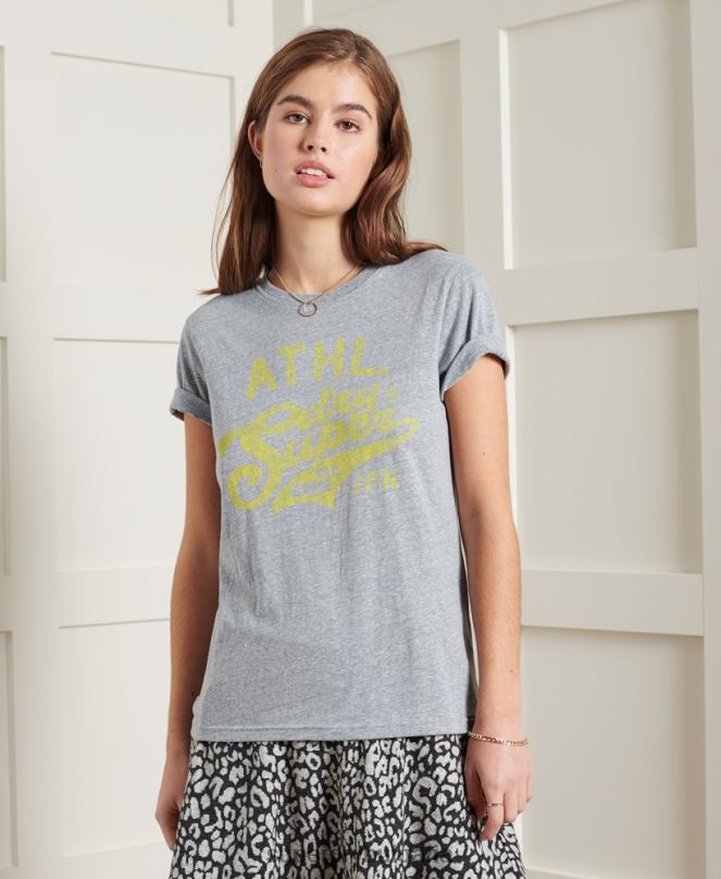Superdry облекло N00H2787 светло сив Жени преработена класическа тениска