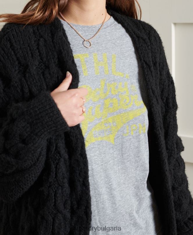 Superdry облекло N00H2787 светло сив Жени преработена класическа тениска