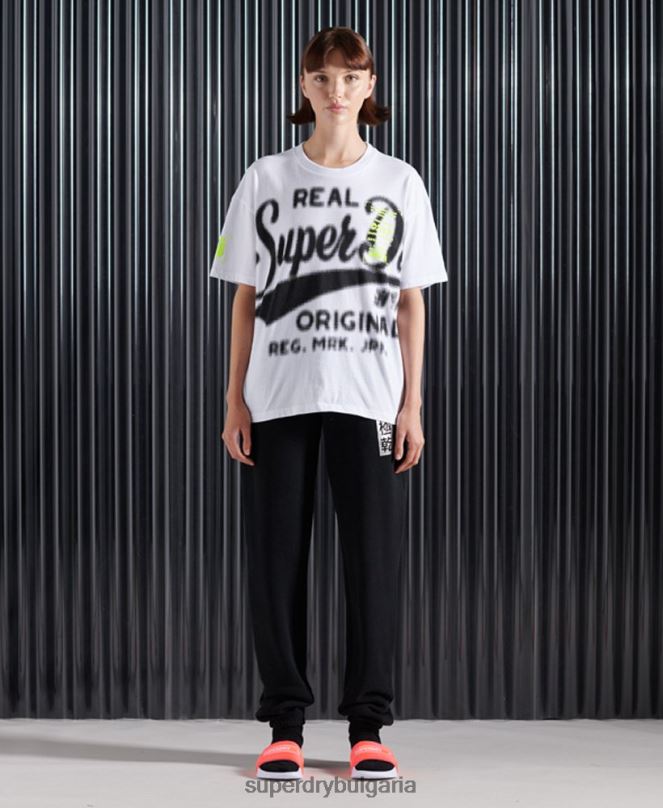 Superdry облекло N00H2788 бяло Жени тениска super 5 deconstruct