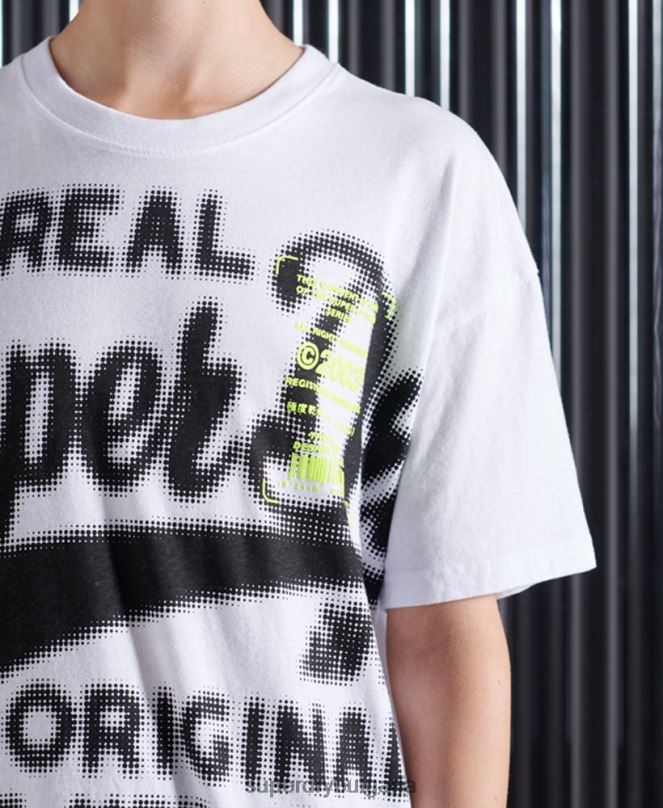 Superdry облекло N00H2788 бяло Жени тениска super 5 deconstruct