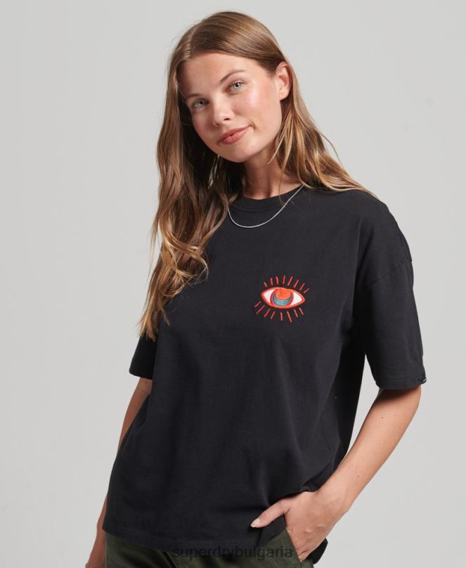 Superdry облекло N00H2789 черен Жени номадска народна тениска
