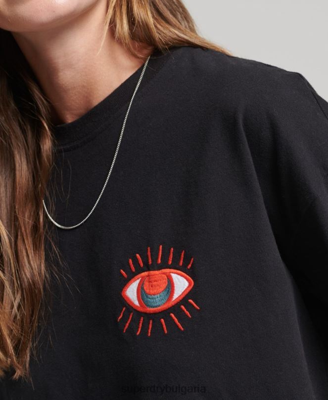 Superdry облекло N00H2789 черен Жени номадска народна тениска
