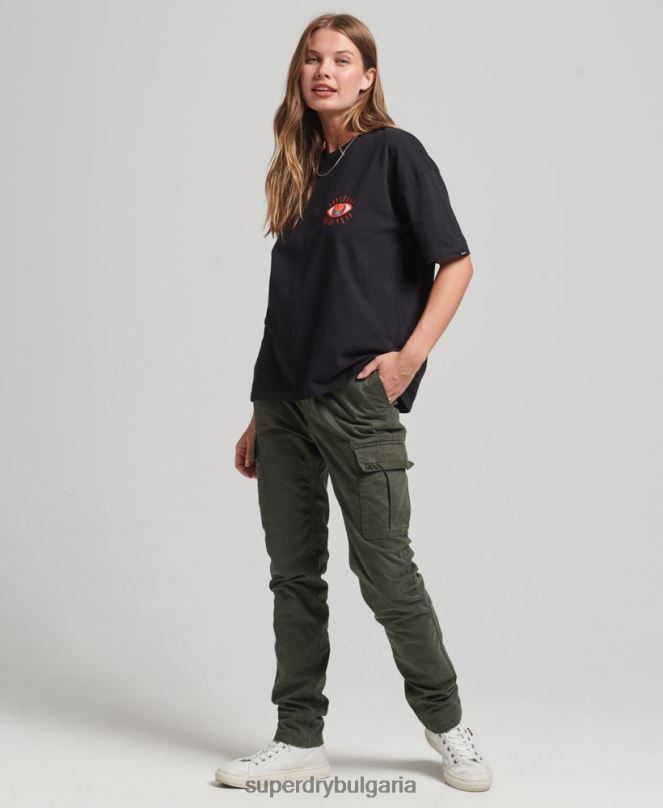 Superdry облекло N00H2789 черен Жени номадска народна тениска