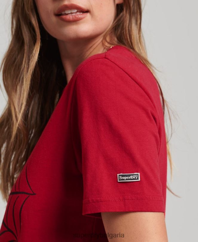 Superdry облекло N00H2798 червен Жени графична тениска suika