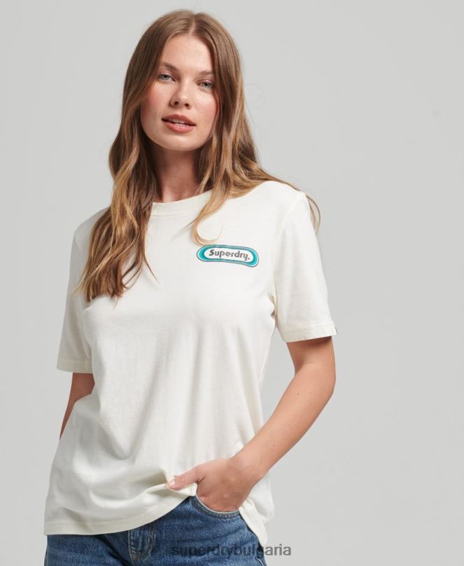 Superdry облекло N00H2803 бяло Жени търговска тениска
