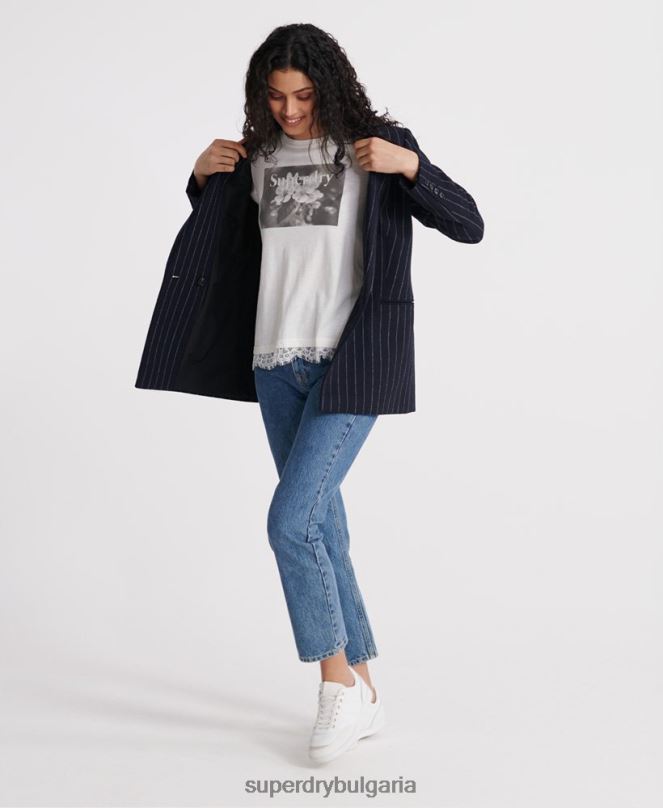 Superdry облекло N00H2805 бяло Жени tilly lace графична тениска