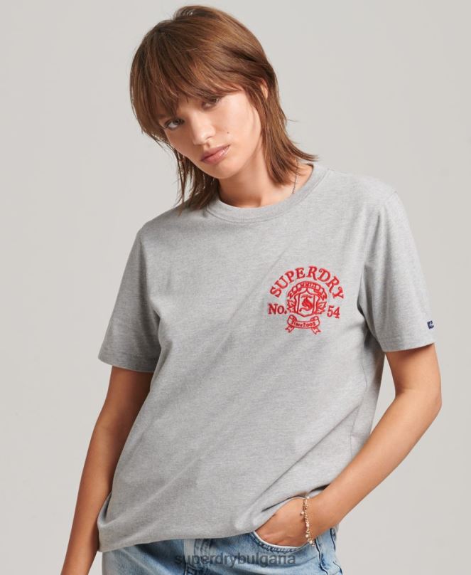 Superdry облекло N00H2808 сиво Жени гордост и крафт тениска